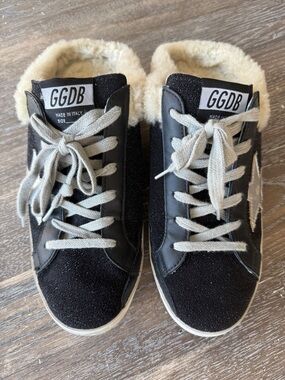 Golden Goose Superstar shearling-lined slip-on sneakers black glitter - size 39